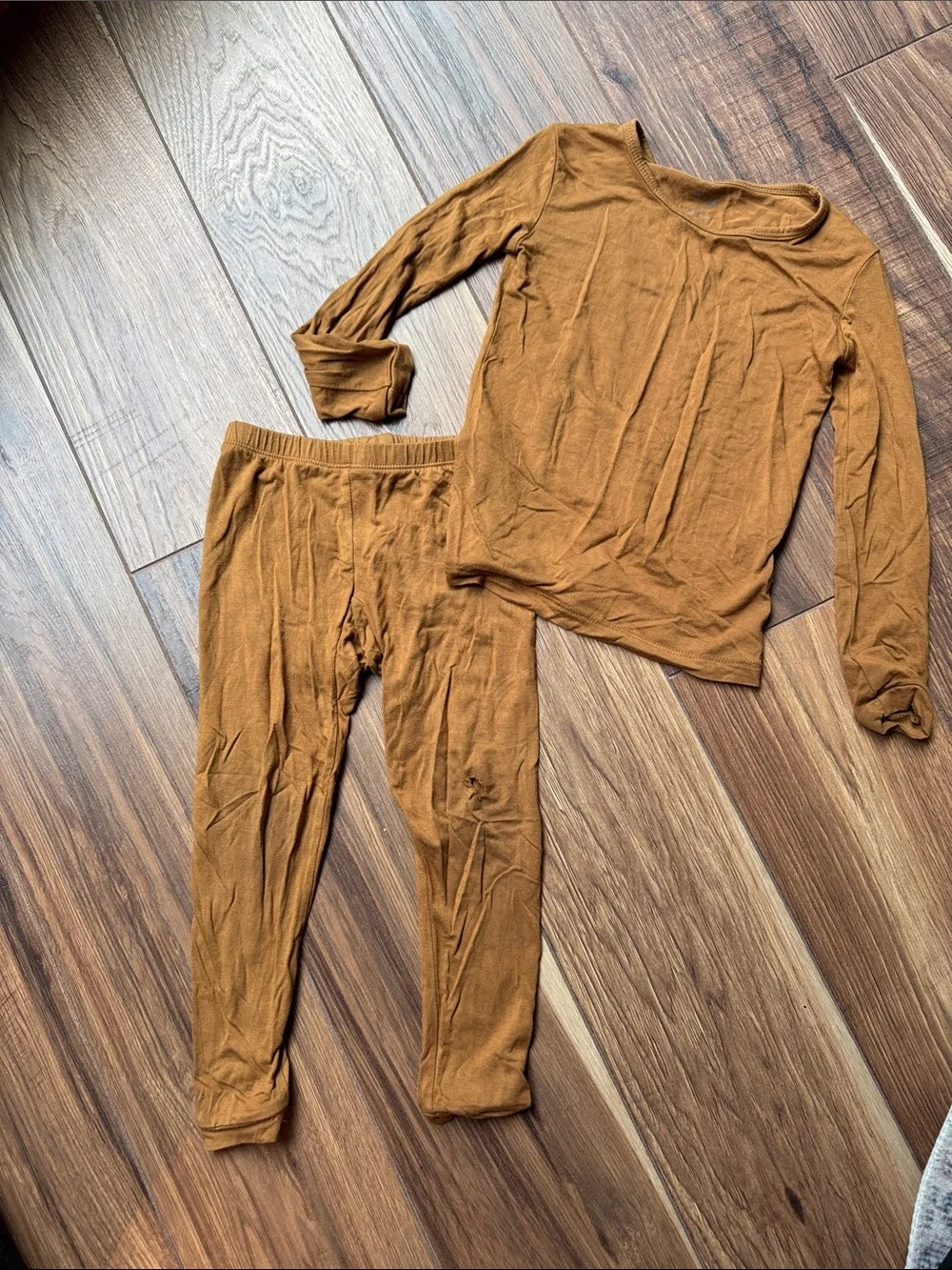 Kyte BABY Kids Two-Piece Pajama Set in Rust/Nutmeg Brown